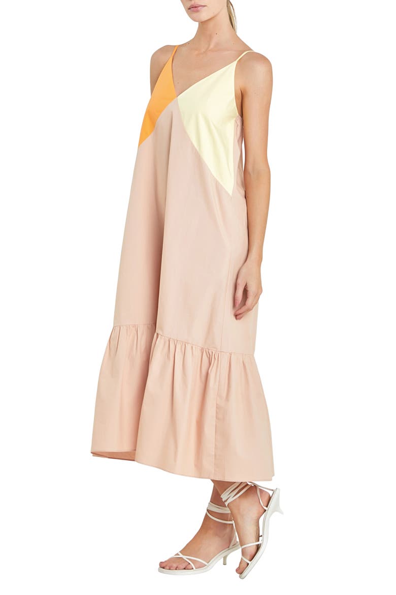 Colorblock Maxi Dress, Alternate, color, ORANGE MULTI