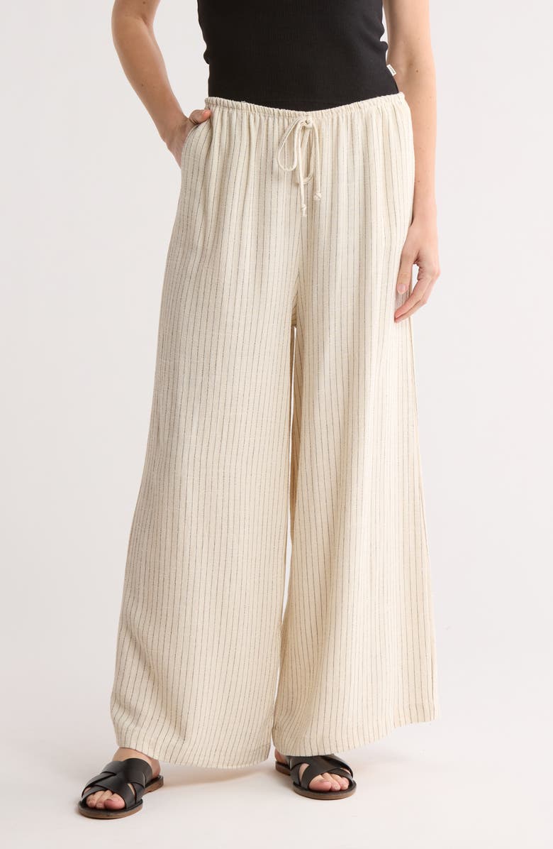 Bobeau Wide Leg Pants, Main, color, Linen/ Black