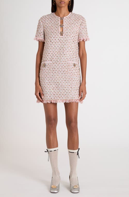 Valentino Womens Multicolor. Embellished Short-sleeves Woven Mini Dress