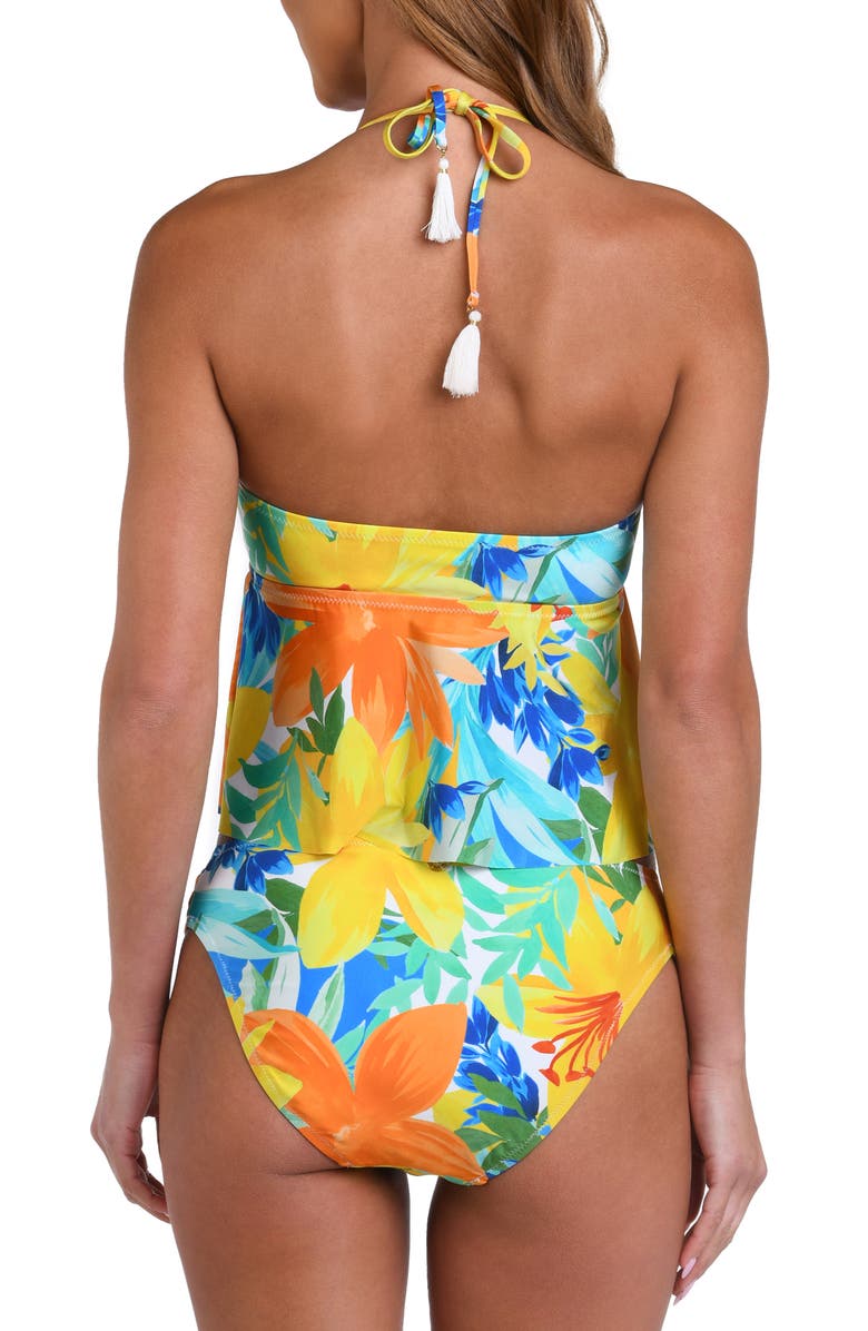 Sunshine 79 Summertime Vibes Halter Swim Top, Alternate, color, Yellow Multi