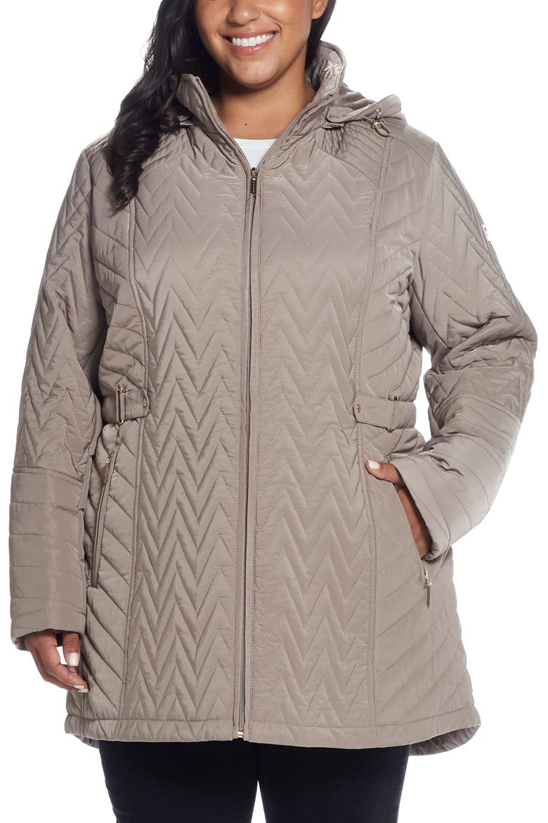 Chevron Quilt Jacket, Alternate, color, TAUPE GREY