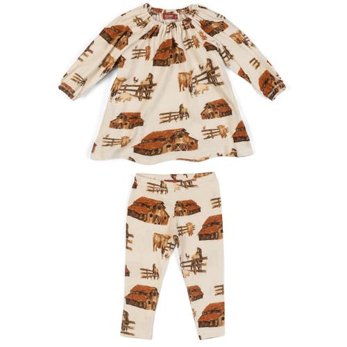 Milkbarn Organic Cotton Dress And Legging Set In Multi