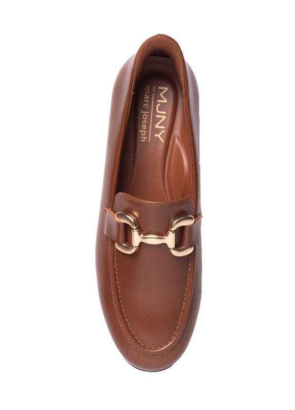 Marc Joseph New York Avery Street Hands Free Technology Leather Buckle Loafer, Alternate, color, Cognac Napa Leather