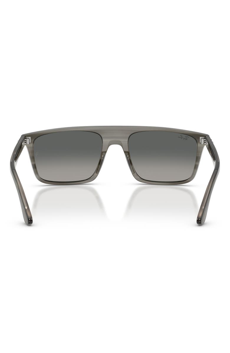 Ray-Ban 57mm Gradient Square Sunglasses, Alternate, color, Striped Grey / Gradient Grey