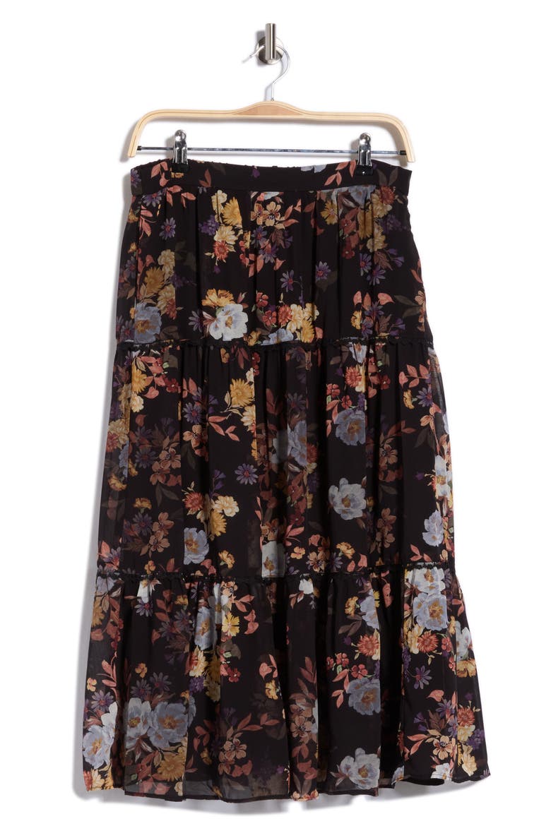 Tiered Maxi Skirt, Alternate, color, RICH BLACK