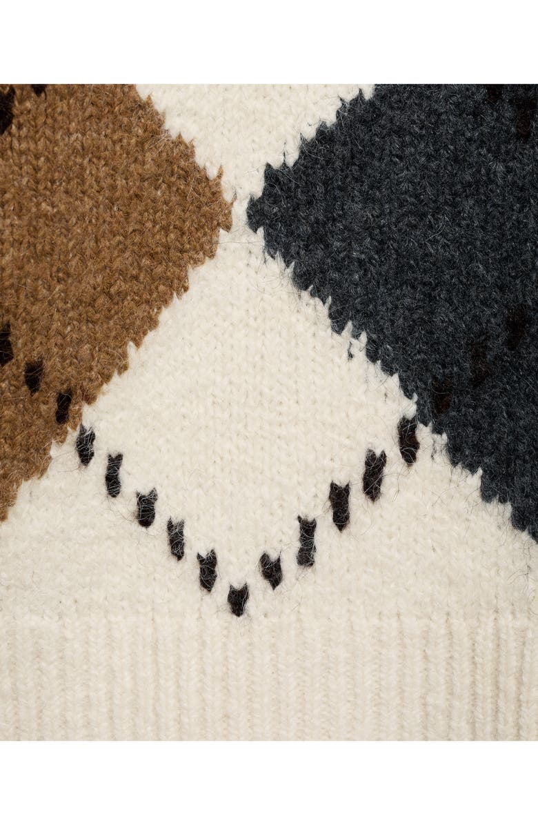 MANGO Argyle V-Neck Sweater, Alternate, color, 