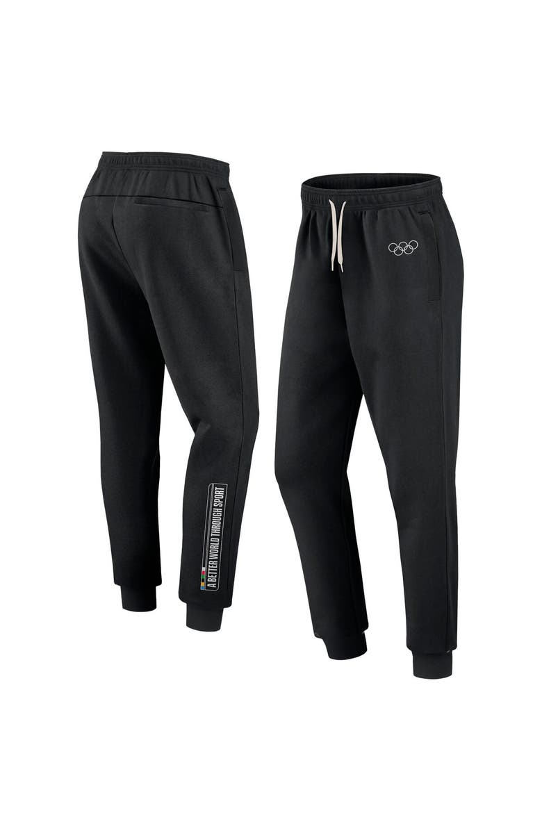 FANATICS Men's Fanatics Branded Black Olympic Games Solitary Bar Fleece Sweatpants, Main, color, Black