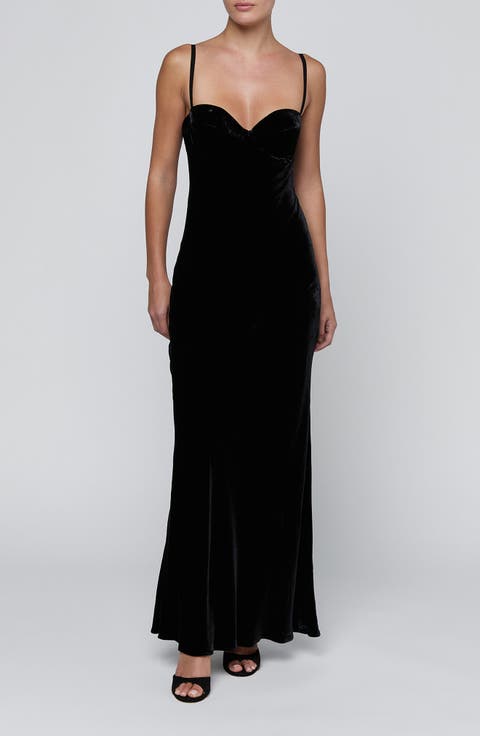 Sayla Sleeveless Velvet Maxi Dress