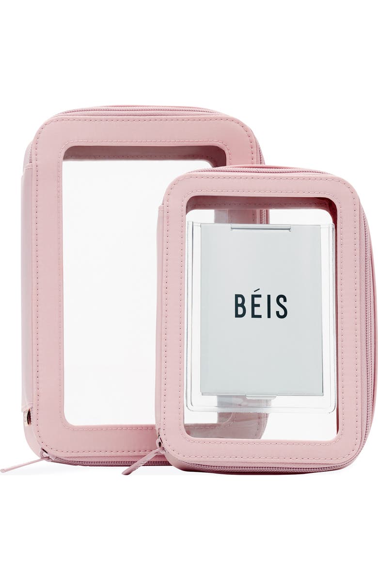 Béis The In-Flight Set of 2 Cosmetics Bags, Main, color,