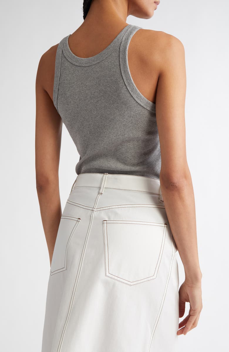 TOTEME Curved Rib Tank Top, Alternate, color, Grey Melange 074