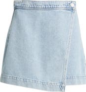 PAIGE Aven Wrap Denim Miniskirt