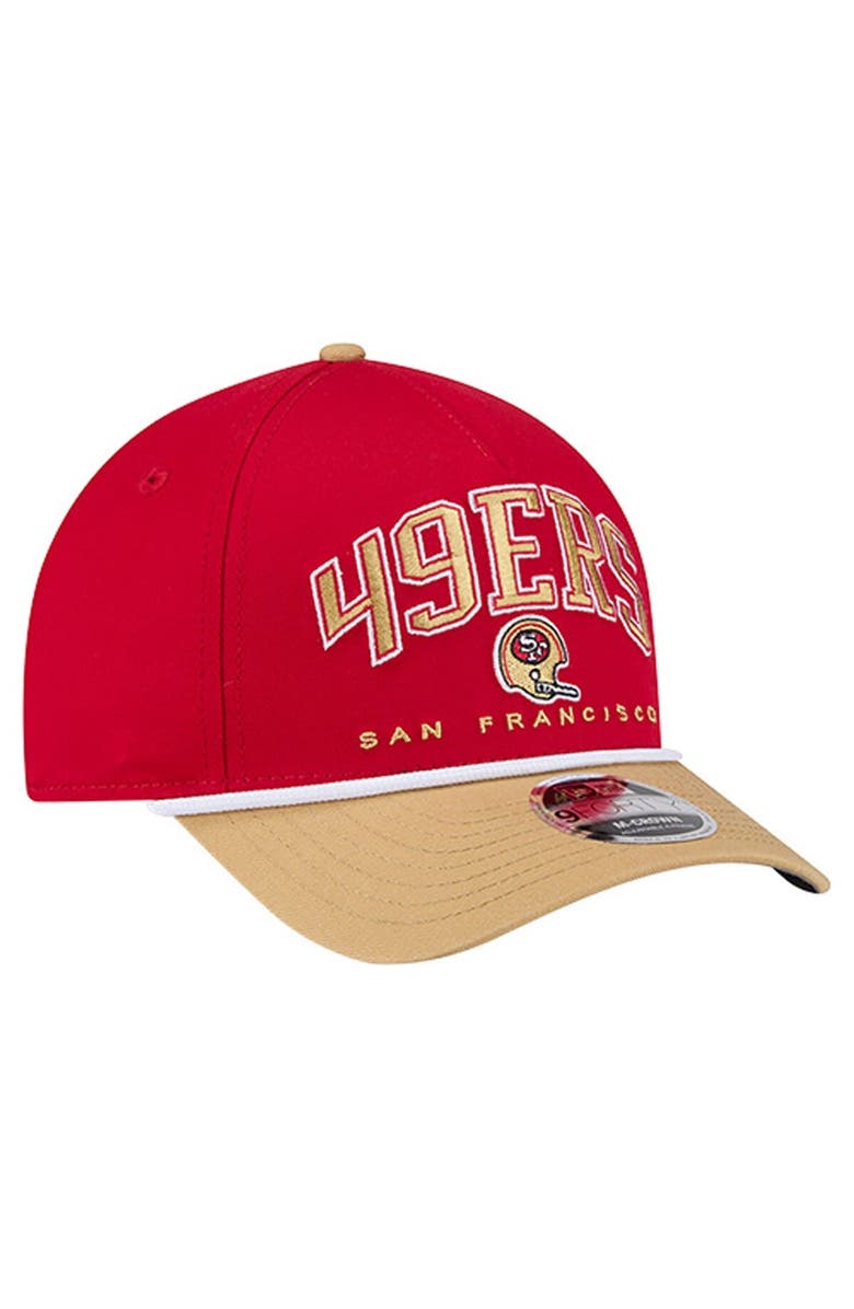 New Era Men's New Era Scarlet San Francisco 49ers Throwback Arch COOLERA 9FORTY A-Frame M-Crown Adjustable Hat, Alternate, color, Scarlet
