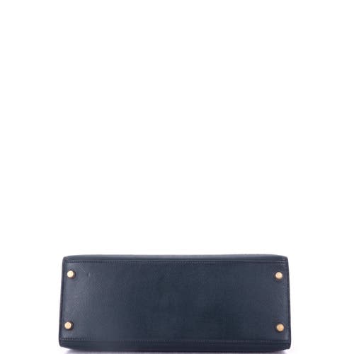 Pre-owned Hermes  Hermes Kelly Handbag Blue Courchevel With Gold Hardware 28 In Blue