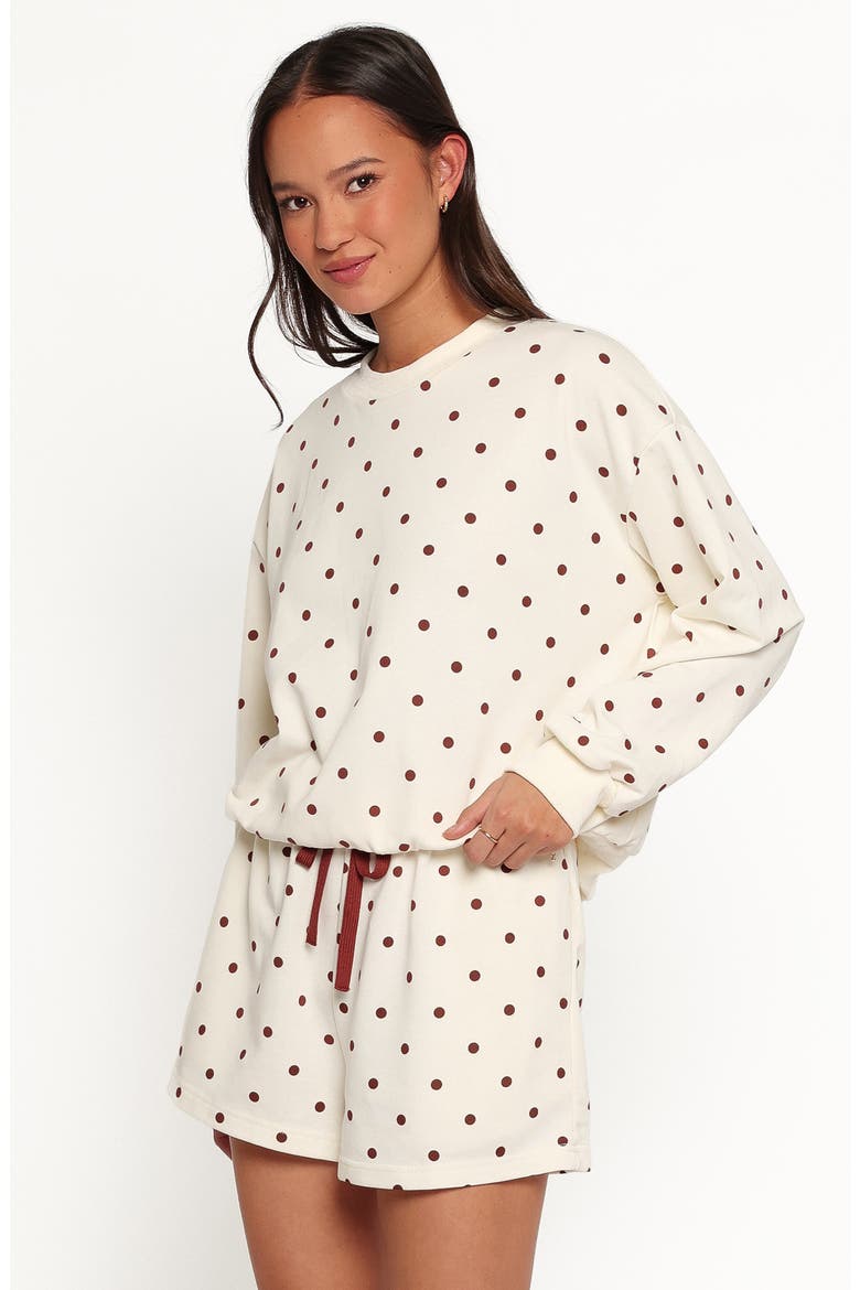 Novie High Waist Shorts, Alternate, color, BROWN POLKA DOT