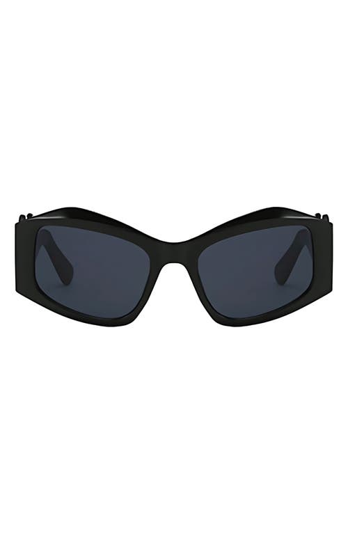 Fifth & Ninth Jade 53mm Polarized Rectangular Sunglasses In Black