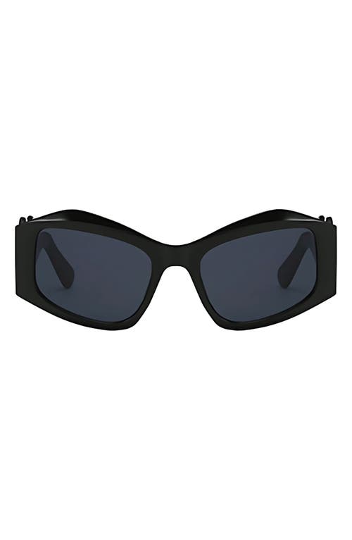 Fifth & Ninth Jade 53mm Polarized Rectangular Sunglasses in Black /Black 