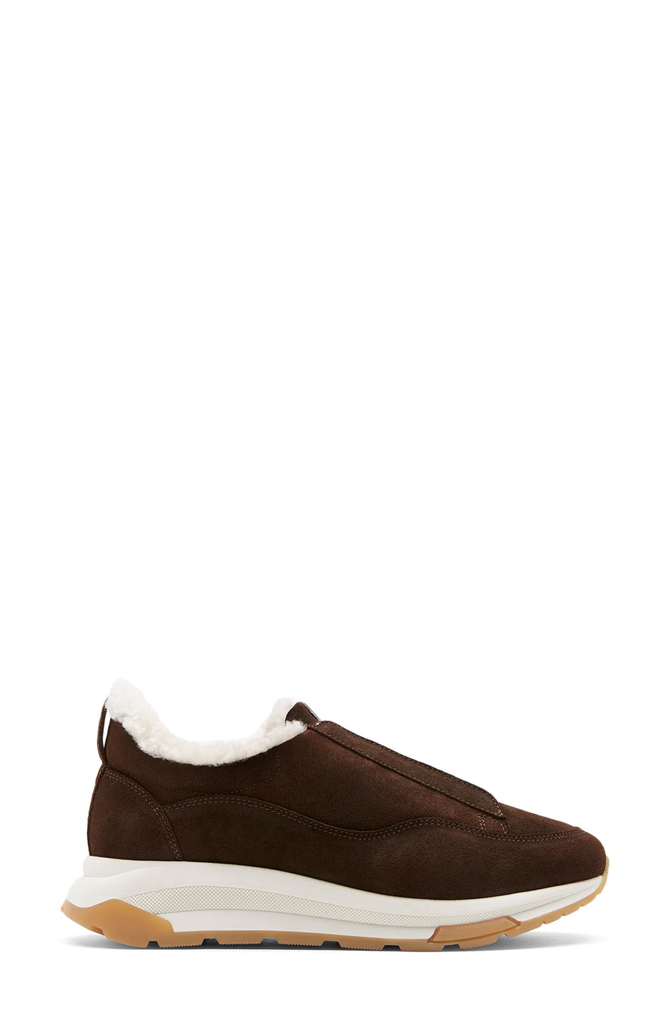 Vada City Dry™ Genuine Shearling Lining Waterproof Slip-On Sneaker, Alternate, color, BRUNETTE SUEDE