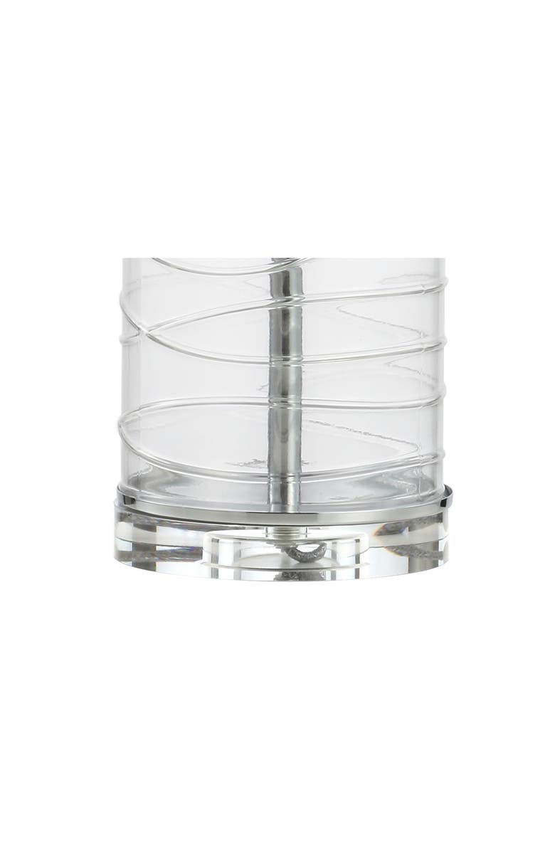 JONATHAN Y Cole 27.5" Modern Fused Glass Cylinder LED Table Lamp, Alternate, color, Clear