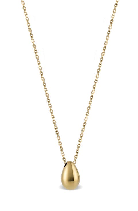 14K Gold Pear Pendant Necklace