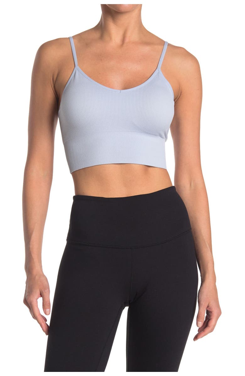 Z by Zella Ribbed Seamless Longline Bralette, Main, color,