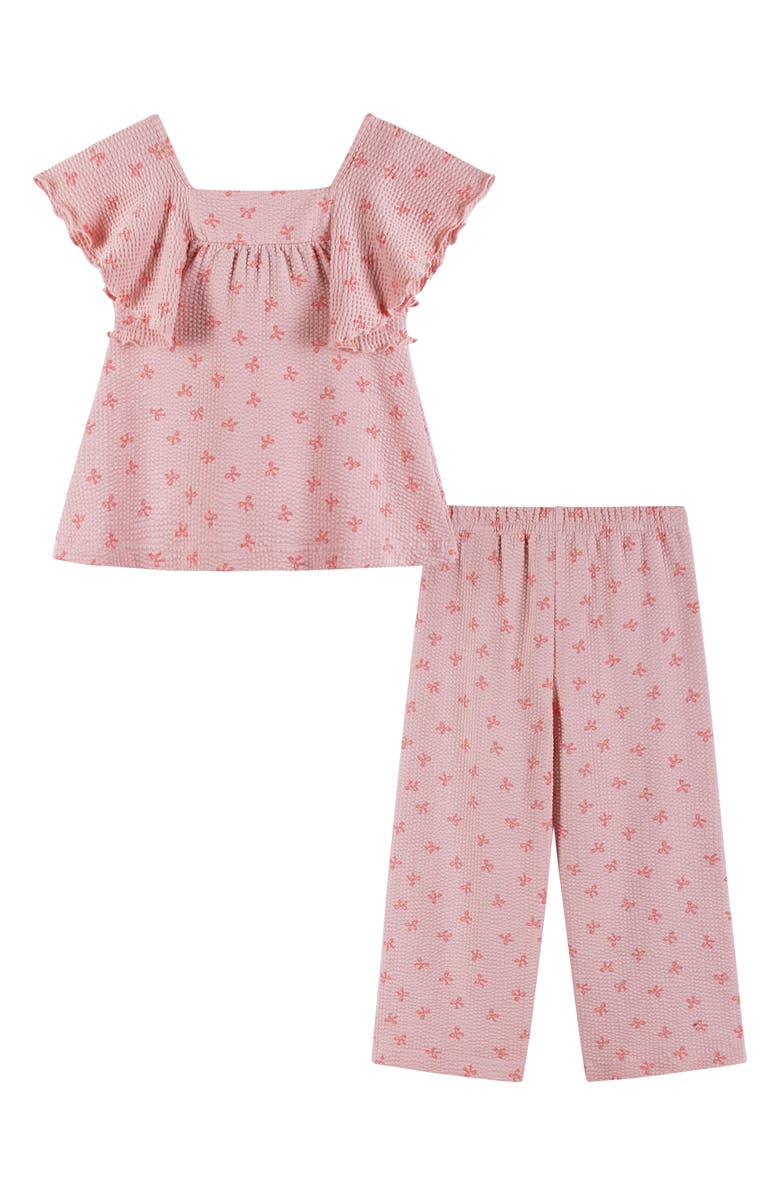 Andy & Evan Kids' Ruffle Top & Pants Set, Alternate, color, Pink Bows