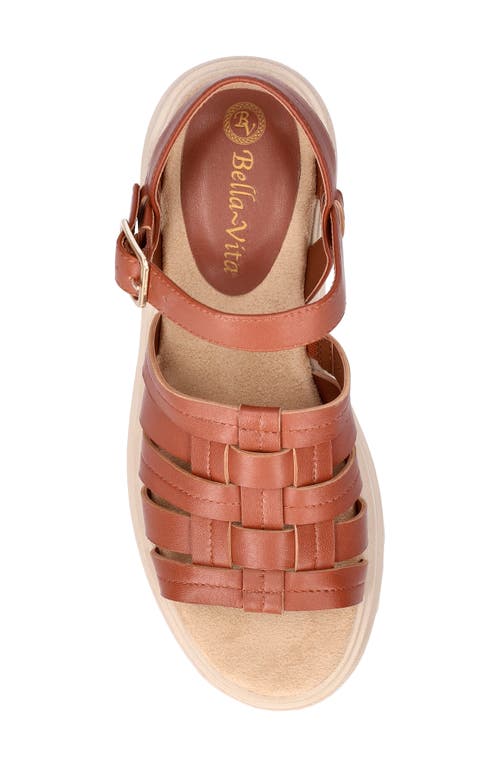 Bella Vita Loni Lug Sole Fisherman Sandal In Dark Tan Leather