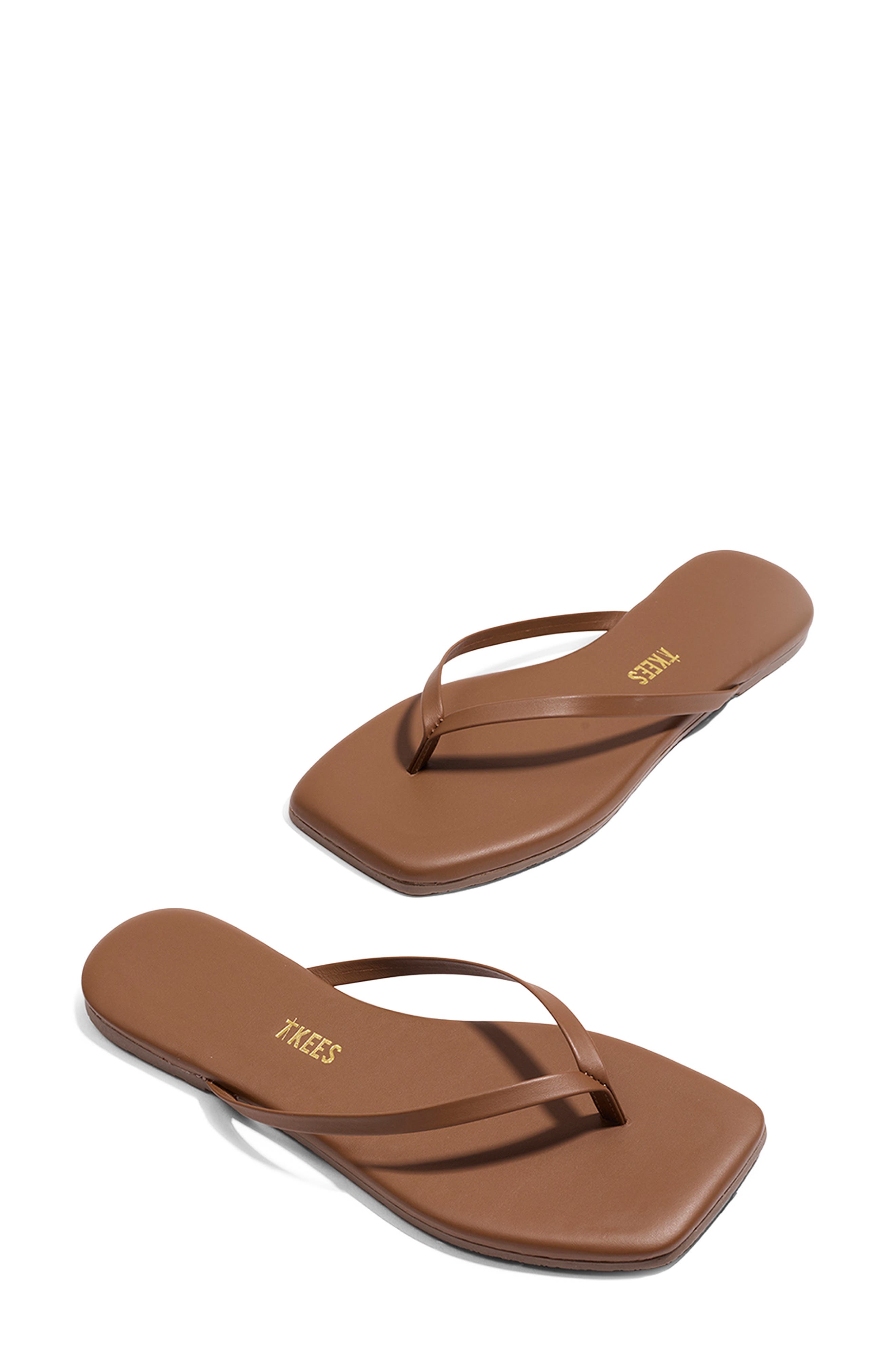 TKEES Lily Square Toe Flip Flop, Alternate, color, Ganache