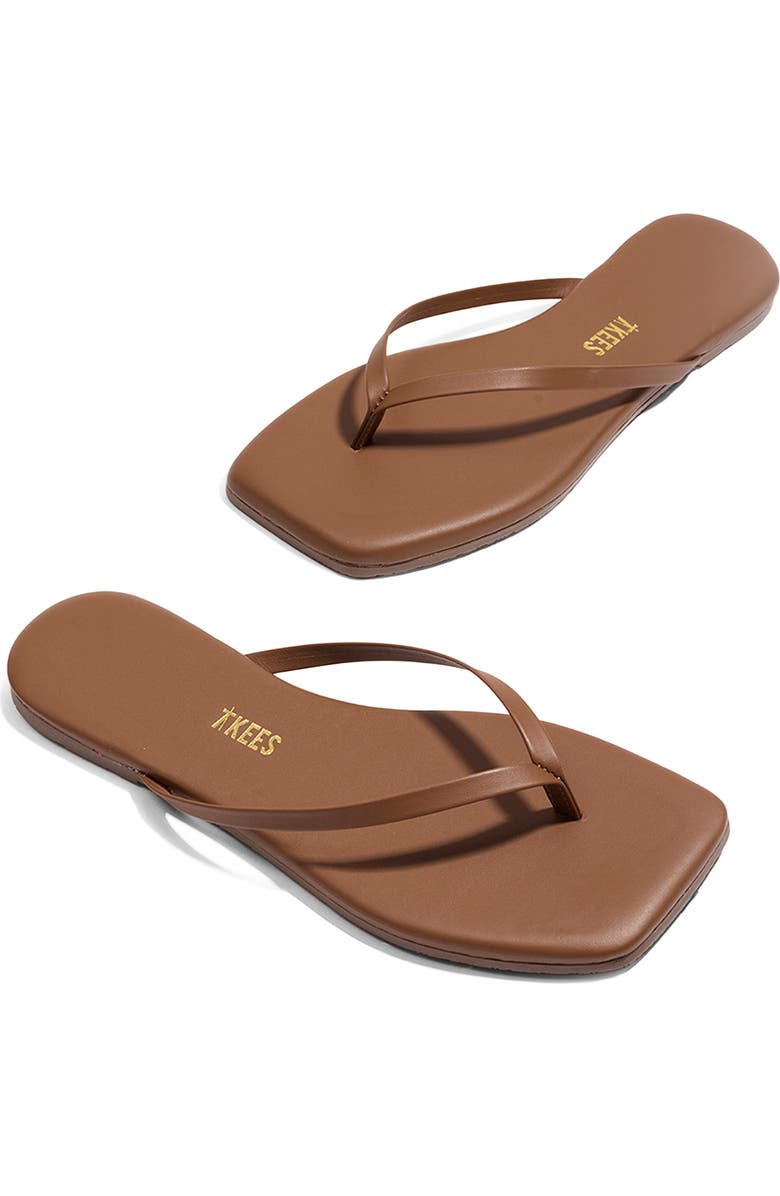 TKEES Lily Square Toe Flip Flop, Alternate, color, Ganache