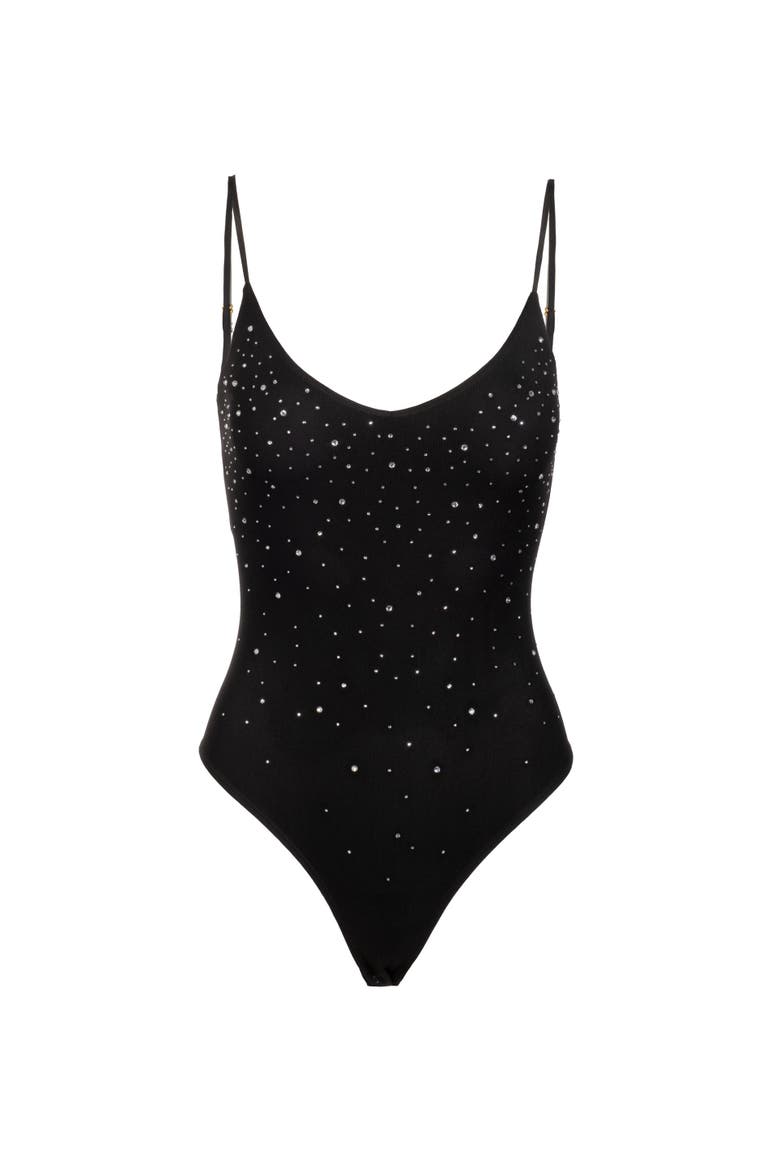 Agnes Crystal Bodysuit, Alternate, color, Black