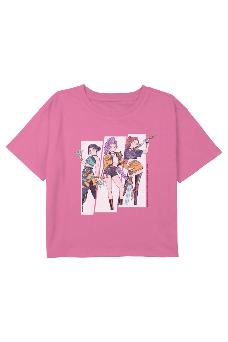 Girl's KPop Demon Hunters Huntrix Superstars Manhwa Style  Graphic T-Shirt, Main, color, Light Pink