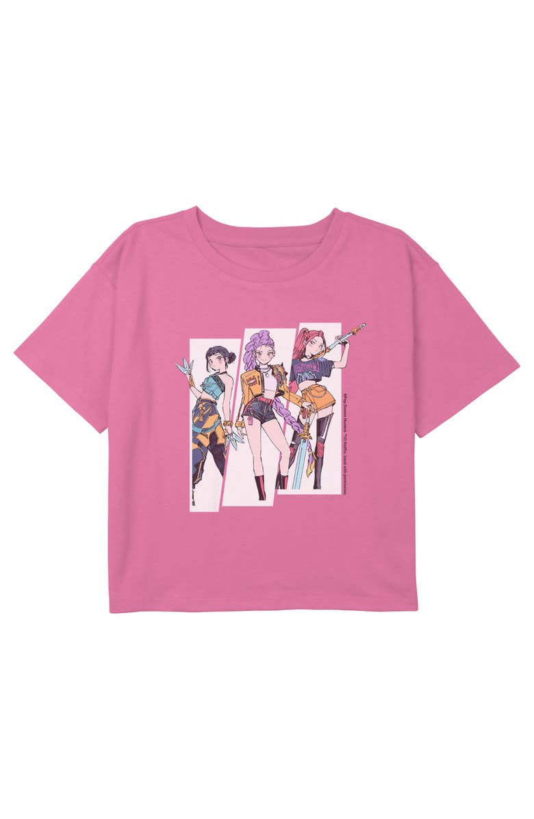 KPop Demon Hunters Girl's KPop Demon Hunters Huntrix Superstars Manhwa Style Graphic T-Shirt, Main, color, Light Pink