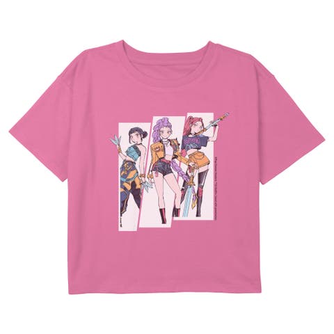 Girl's KPop Demon Hunters Huntrix Superstars Manhwa Style  Graphic T-Shirt