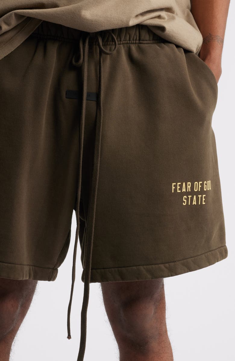 Fear of God Essentials Cotton Blend Heavy Fleece Soccer Sweat Shorts, Alternate, color, 