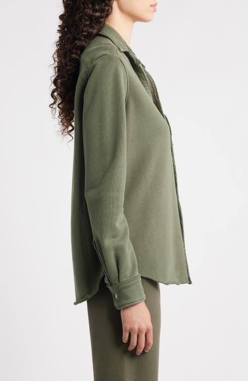 Frank & Eileen Eileen Relaxed Cotton Terry Button-up Shirt In Green
