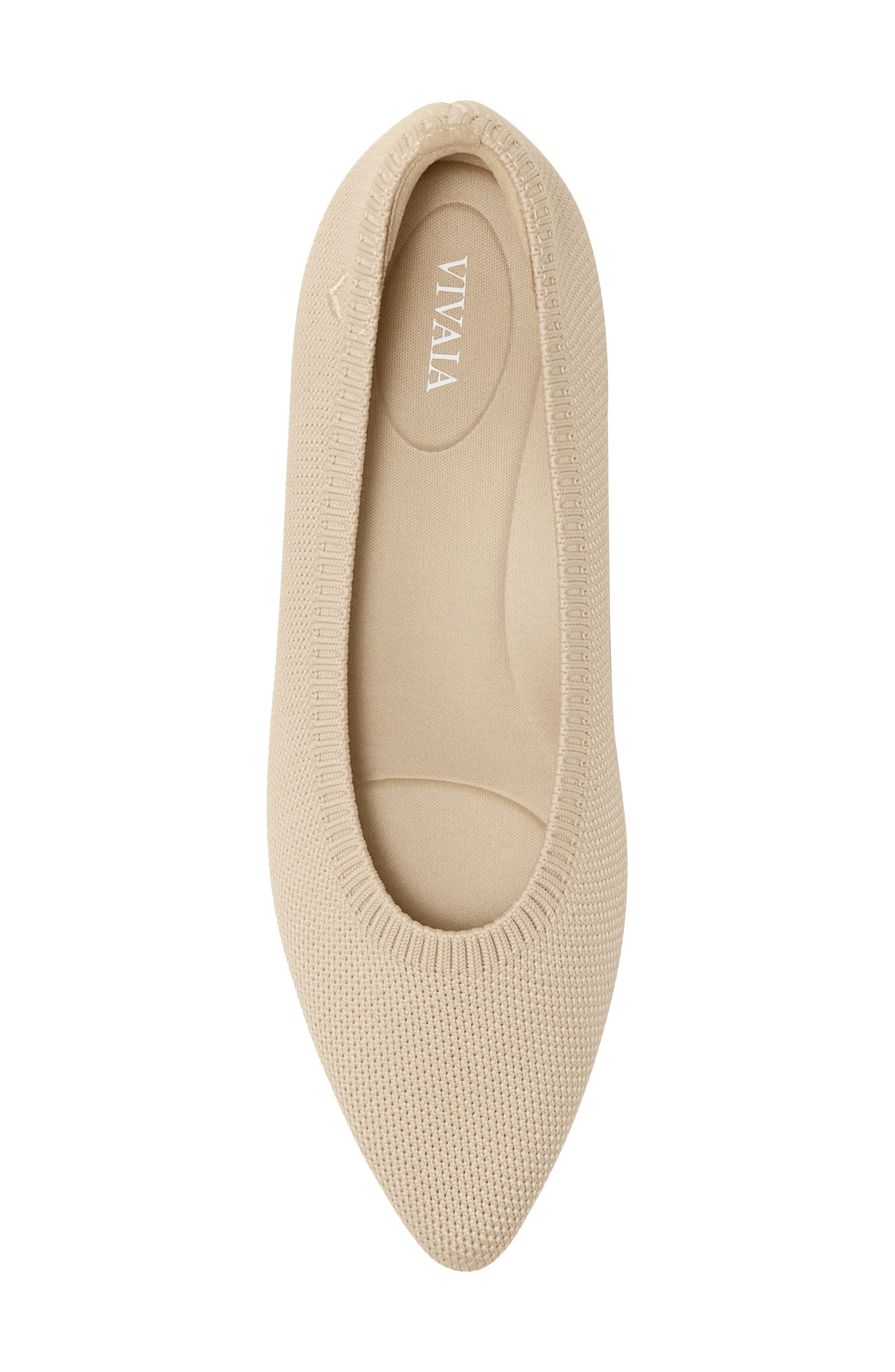 Pointed-Toe Ballet Flats, Alternate, color, ALMOND