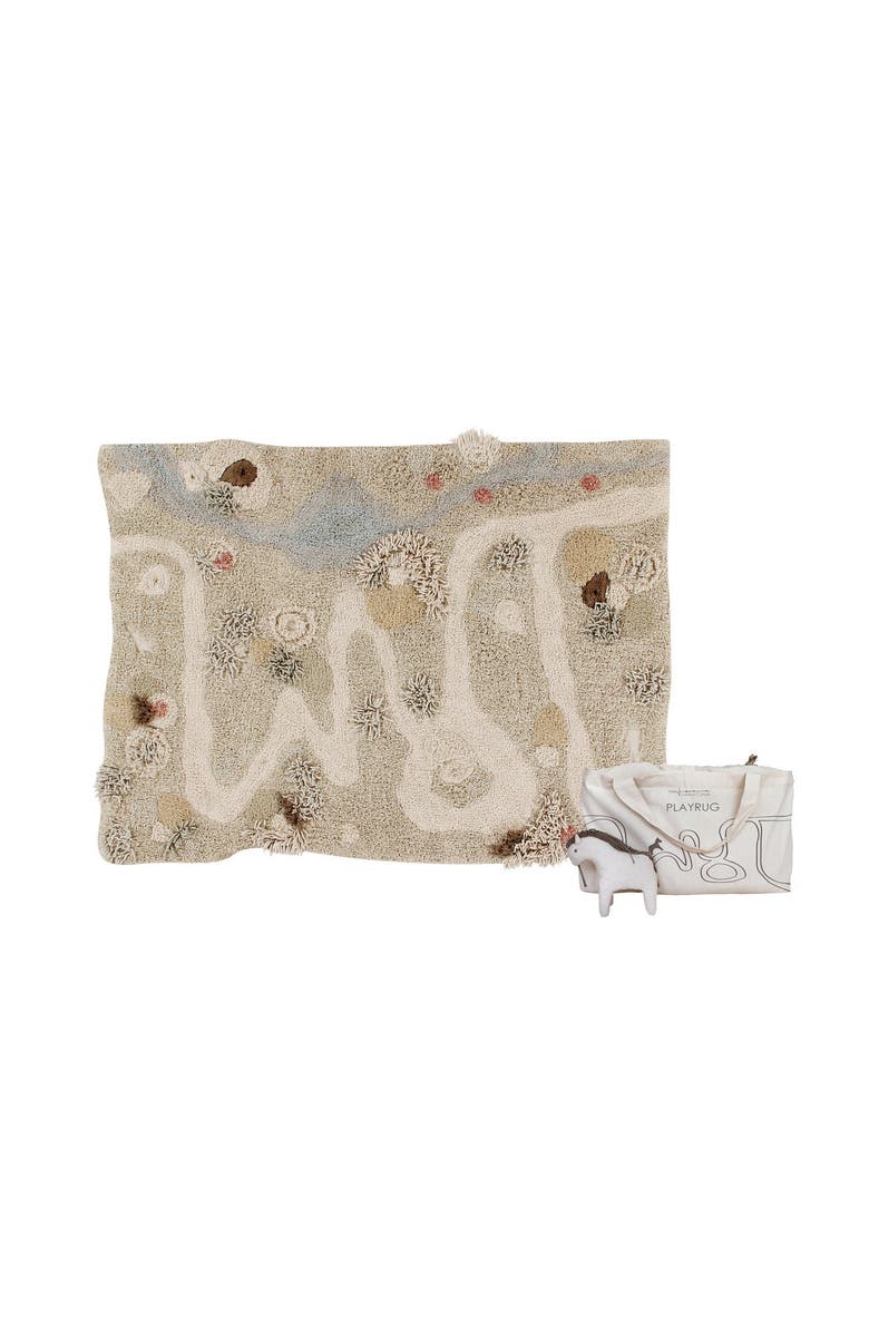 Lorena Canals Washable Play Rug Path of Nature, Alternate, color, Natural, Olive, Blue, Rose