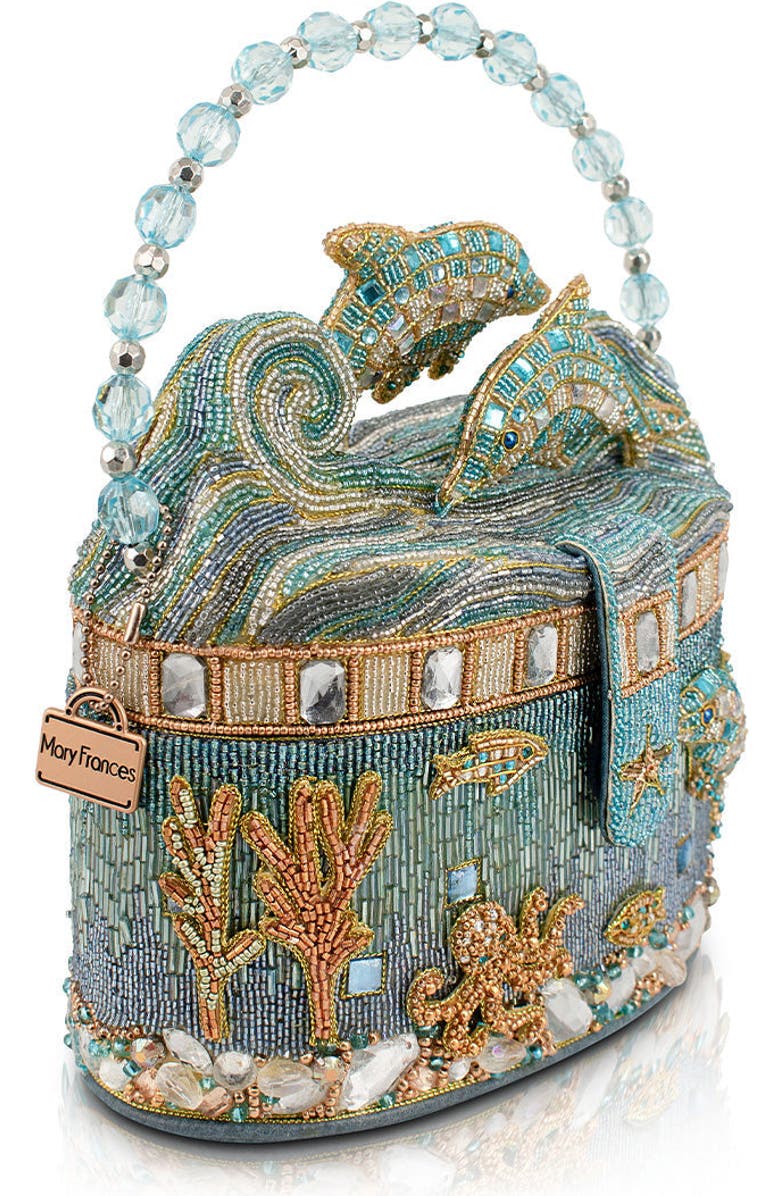 Mary Frances Accessories Crystal Dolphin Top Handle Handbag, Alternate, color,