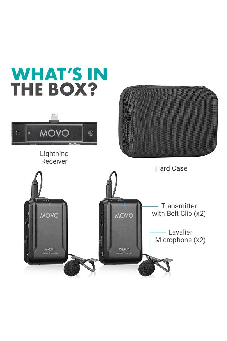 EDGE-DI-DUO Dual Wireless Lavalier Microphone System for iPhone & iPad, Alternate, color, Black