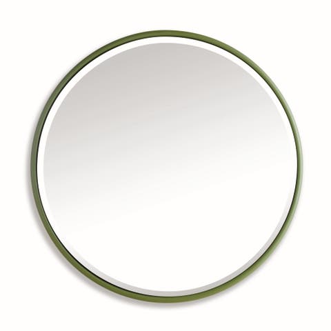 Ryland Mirror Large - Olive Green Round Iron Frame - Beveled