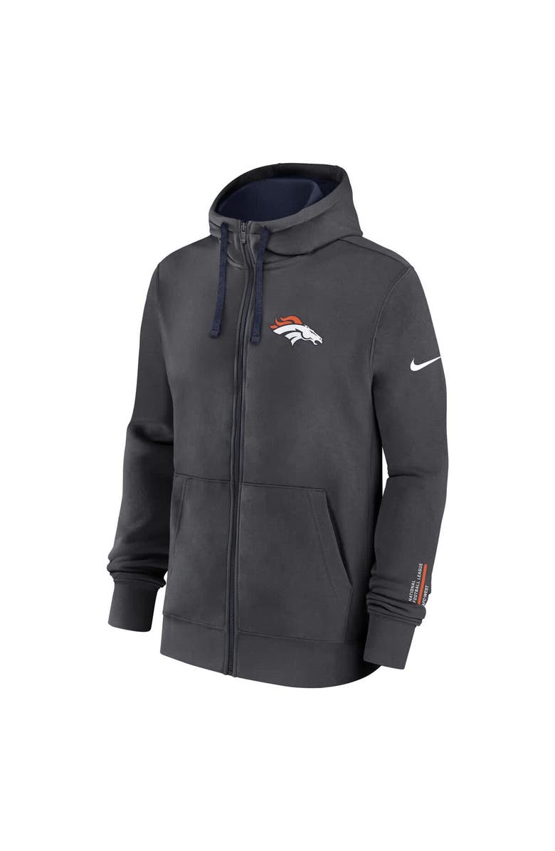 Nike Men's Nike Anthracite Denver Broncos Primetime Club Full-Zip Hoodie, Alternate, color, Anthracite