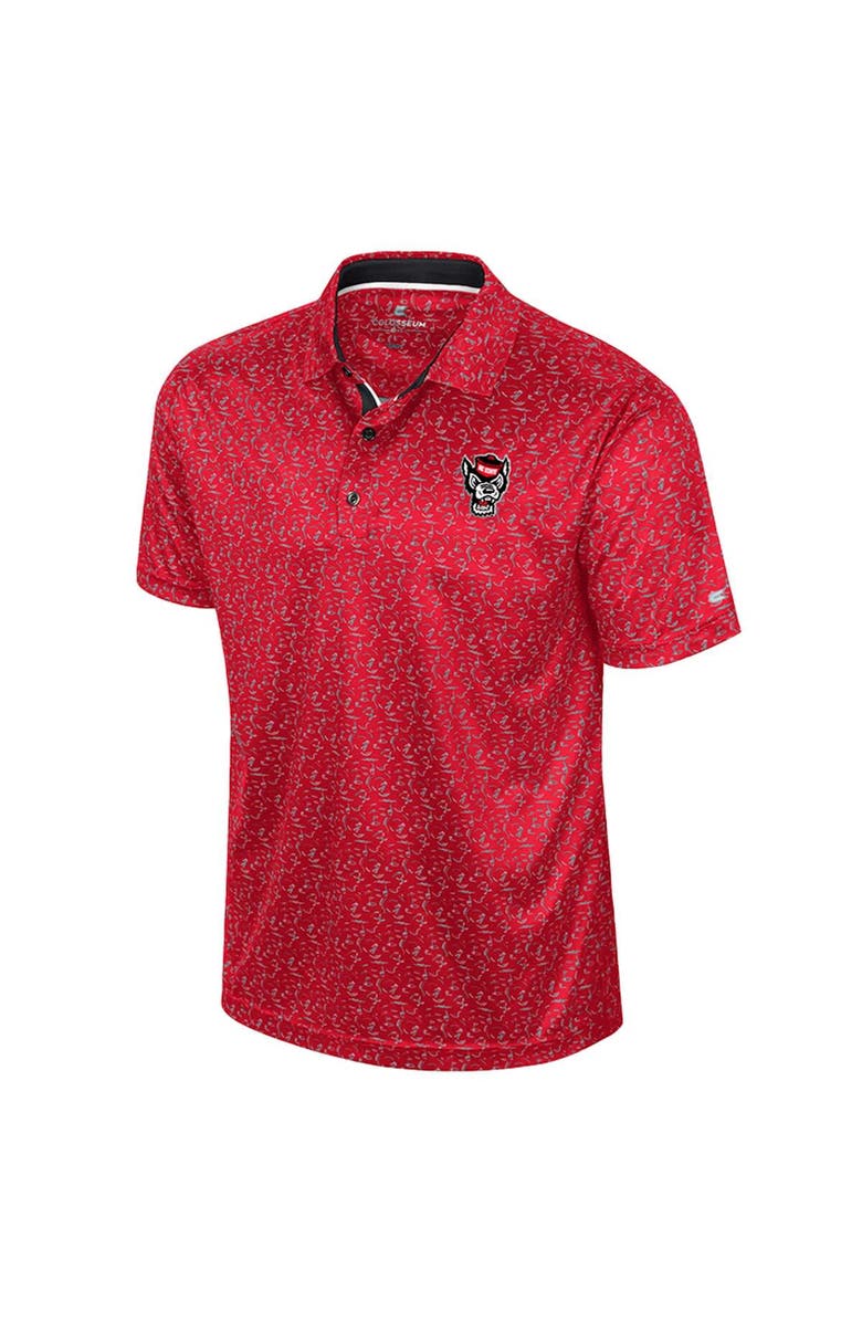 COLOSSEUM Men's Colosseum Red NC State Wolfpack Sublimated Golf Polo, Alternate, color, 