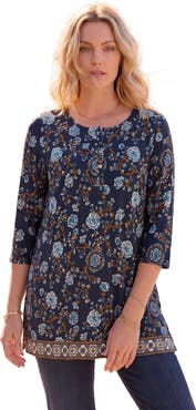Roaman's Henley Ultra Drape Tunic