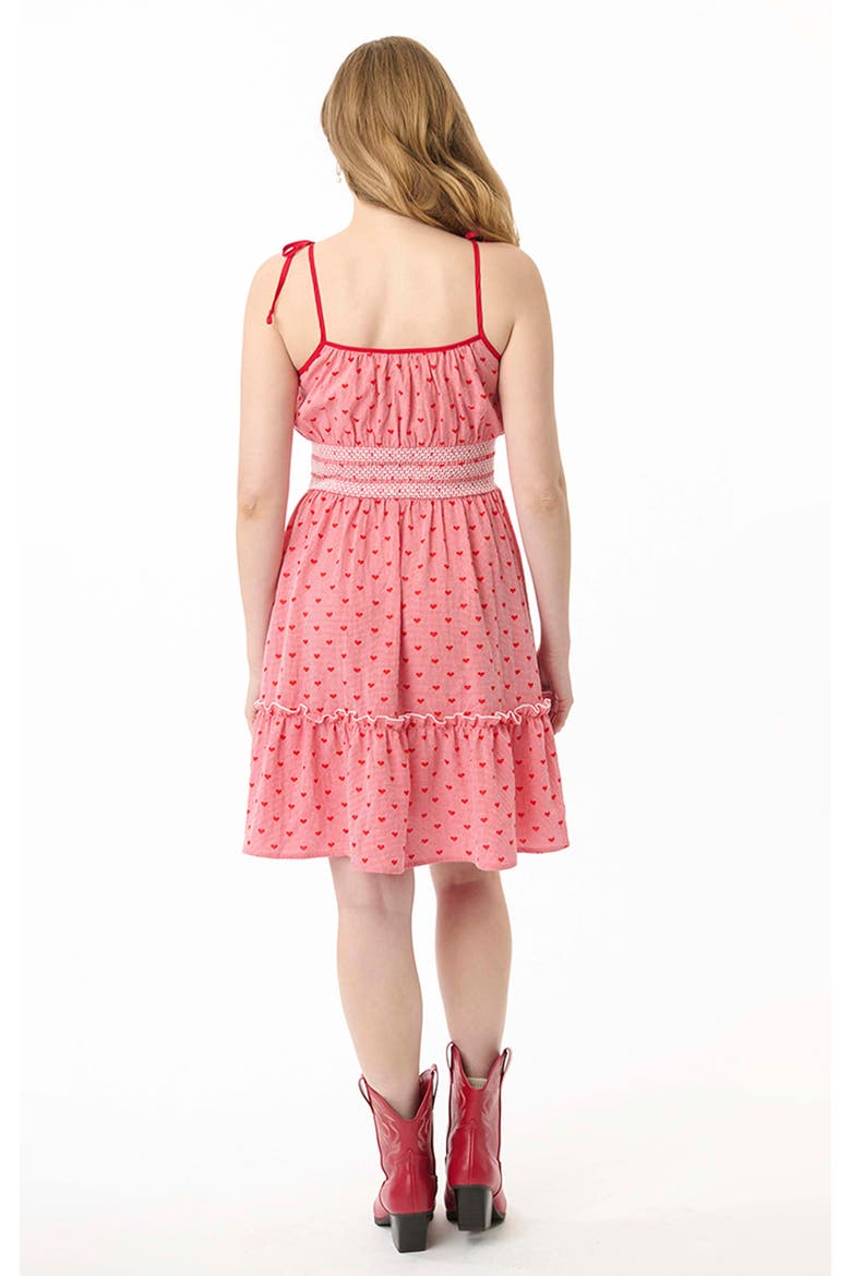 Tiered Flare Dress, Alternate, color, Red Hearts Gingham