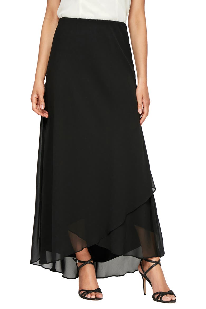Tulip Hem Maxi Skirt, Main, color, BLACK