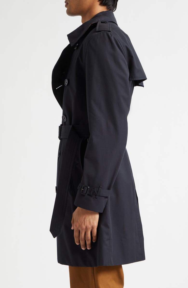 Burberry Kensington Heritage Cotton Trench Coat, Alternate, color, Midnight