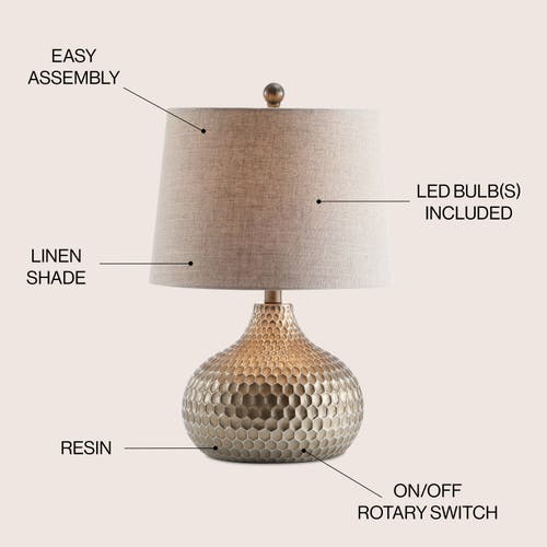 Jonathan Y Bates 22" Honeycomb Led Table Lamp In Antique Brown