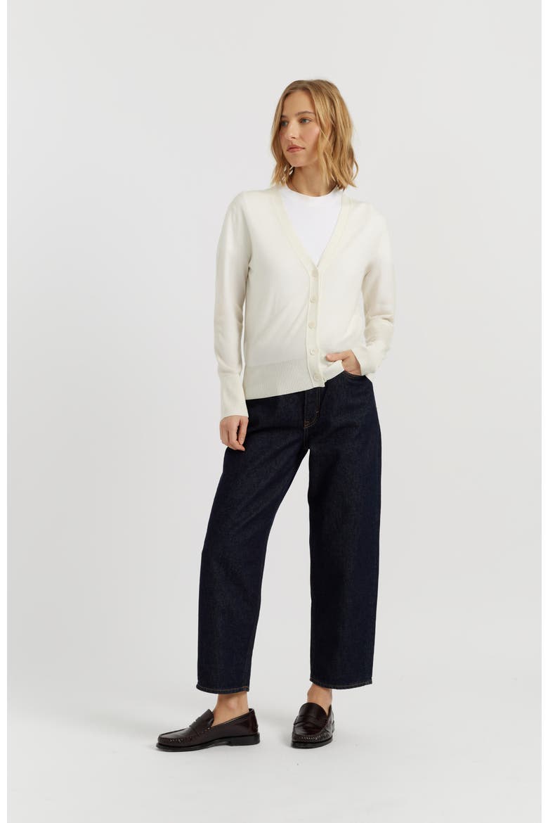 Pure Merino Cardigan, Alternate, color, Cream