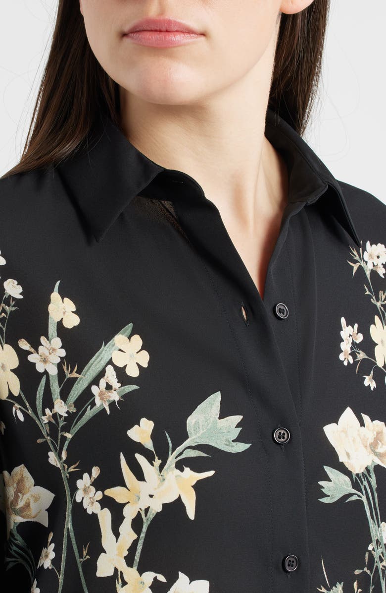 Anne Klein Floral Button-Up Shirt, Alternate, color, 