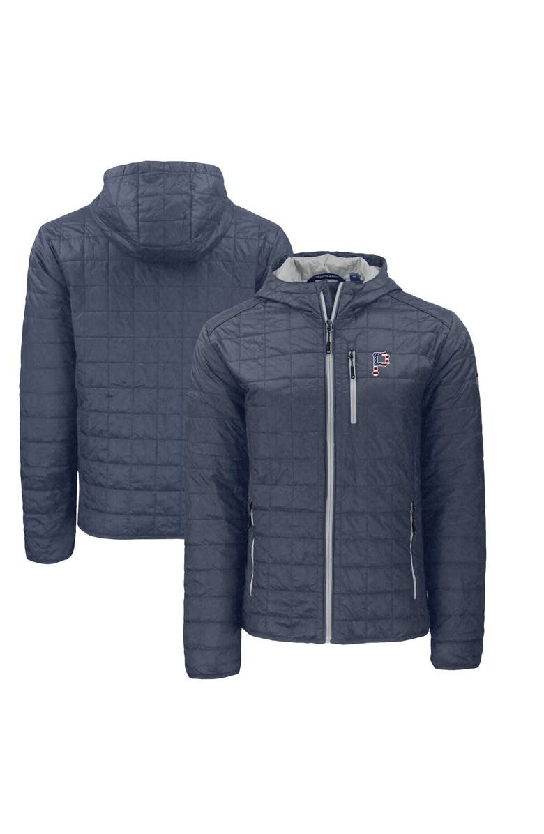 Cutter & Buck Men's Cutter & Buck  Anthracite Pittsburgh Pirates Americana Rainier Primaloft Eco Full-Zip Hooded Jacket, Alternate, color, 