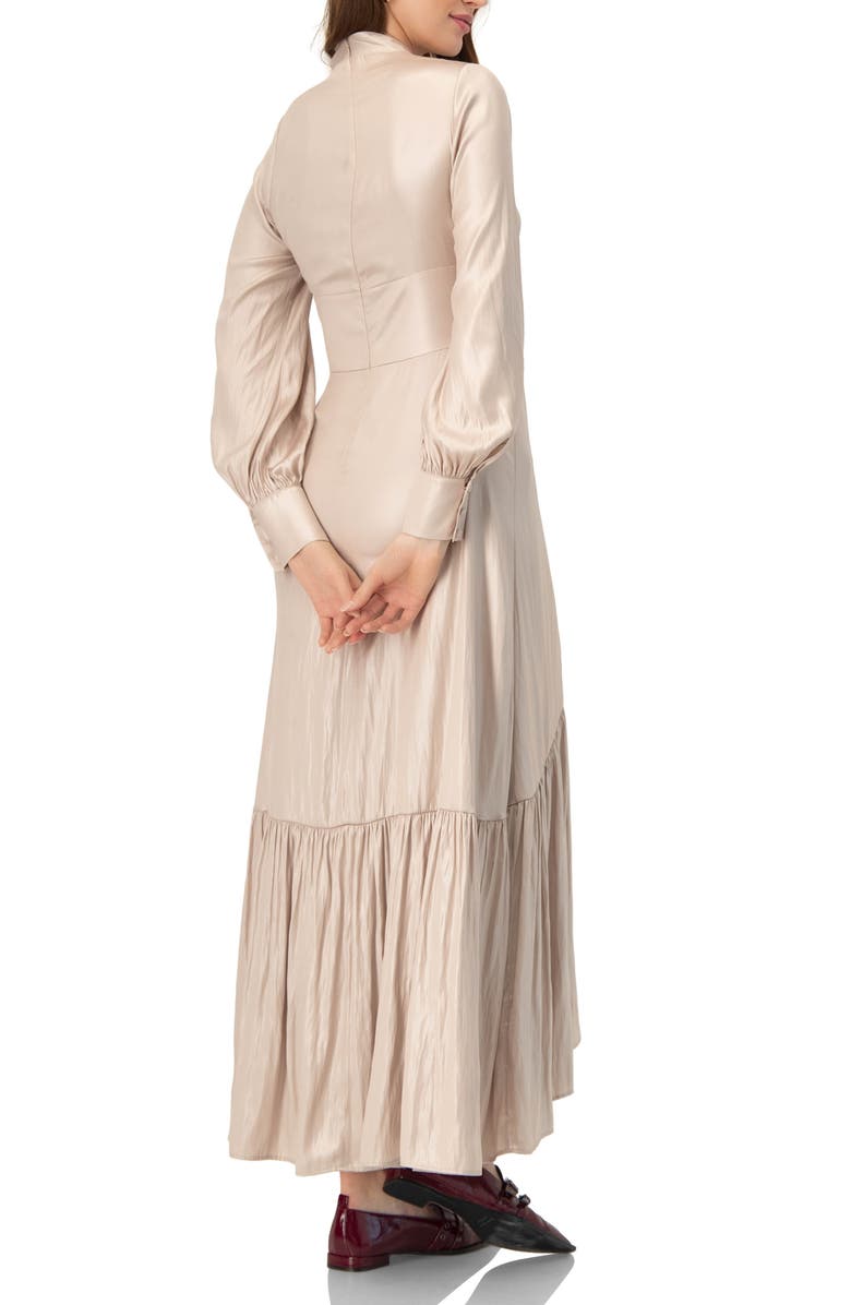 IVONNE V-Neck Long Sleeve Maxi Dress, Alternate, color, Natural